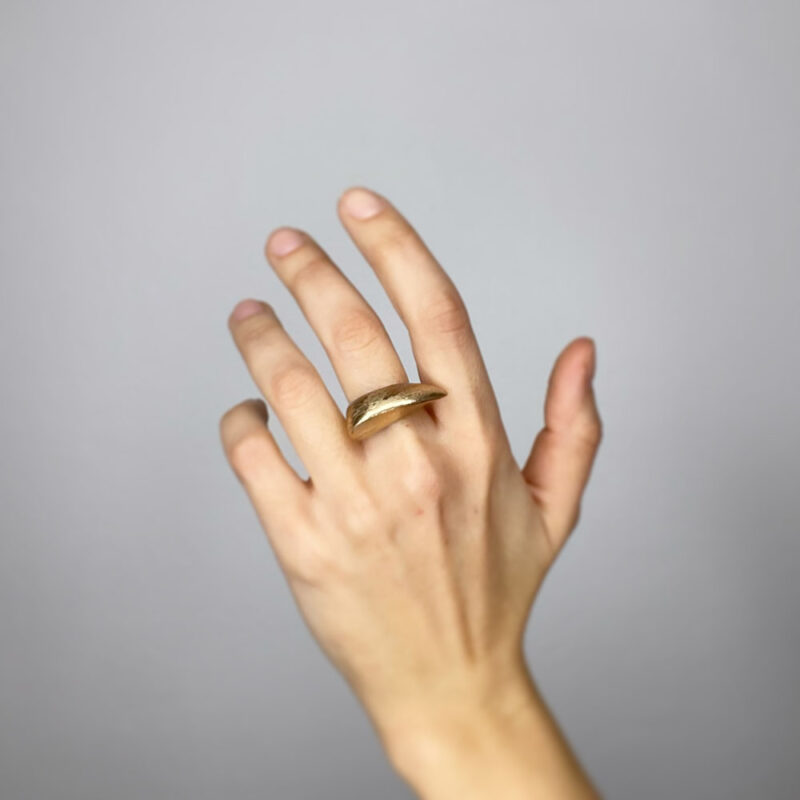 anello composto in argento e bronzo