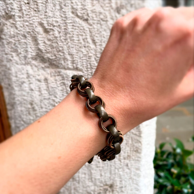 Bracciale molle in acciaio brunite - immagine 3